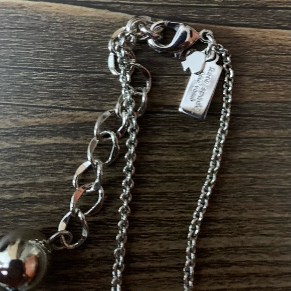 NWOT kate spade Silver Tone Ace Of Spades Hole Punch Earrings & Station Necklace - Picture 6 of 10